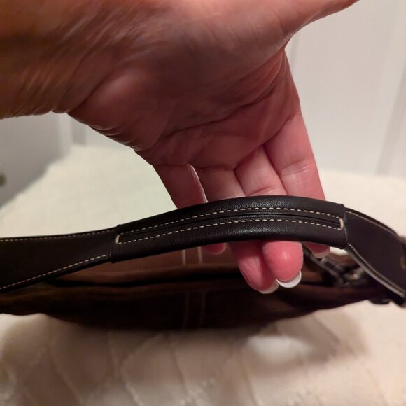 Rare Coach Handbag Brown Hobo Suede 9503 - Picture 7 of 11